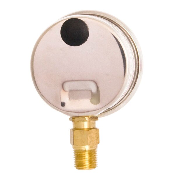 1-1/2" Oil Filled Pressure Gauge for water, oil, and gas (WOG) and diesel - Stainless Steel Case, Brass, 1/8" NPT, Lower Mount Connection