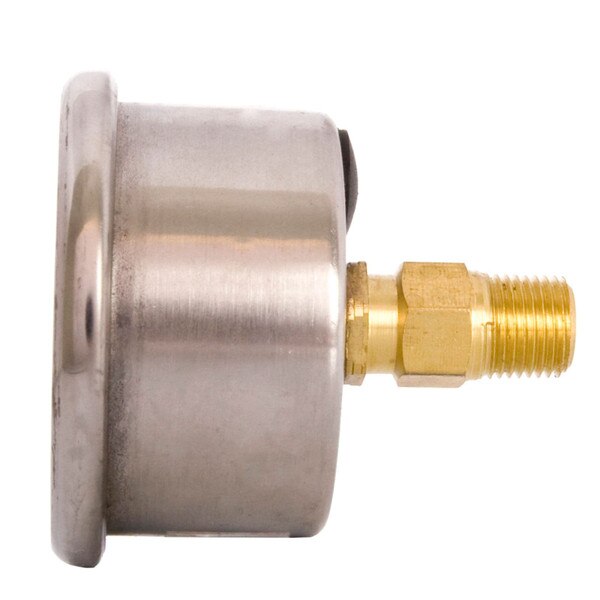 1-1/2" Oil Filled Pressure Gauge - Stainless Steel Case, Brass, 1/8" NPT, Center Back Mount Connection