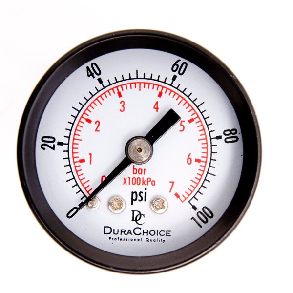 1-1/2" Utility Pressure Gauge for water, oil, and gas (WOG) - Black Steel 1/8" NPT Center Back Mount