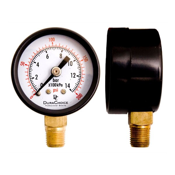 1-1/2" Utility Pressure Gauge, WOG, Black Steel 1/8" NPT Lower Mount