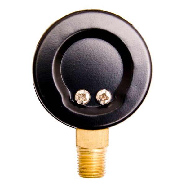 1-1/2" Utility Pressure Gauge, WOG, Black Steel 1/8" NPT Lower Mount