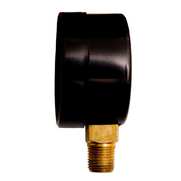 1-1/2" Utility Pressure Gauge, WOG, Black Steel 1/8" NPT Lower Mount