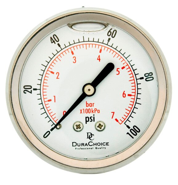 2-1/2" All Stainless Steel Oil Filled Pressure Gauge - 1/4" NPT Center Back Mount