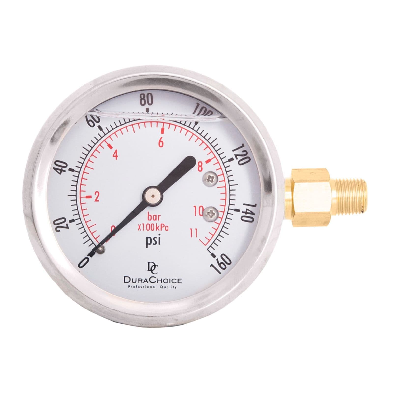 2-1/2 Silicone Oil Filled Pressure Gauge - Stainless Steel Face