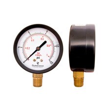 2-1/2" Utility Pressure Gauge for water, oil, gas (WOG) - Black Steel 1/4" NPT Lower Mount