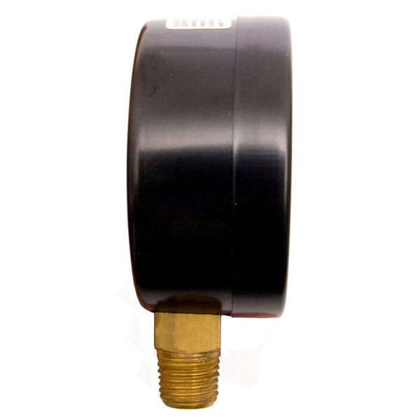 2-1/2" Utility Pressure Gauge for water, oil, gas (WOG) - Black Steel 1/4" NPT Lower Mount