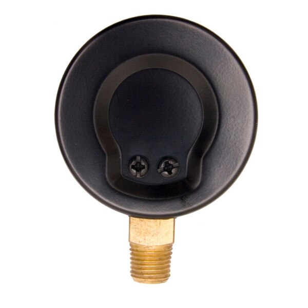 2-1/2" Utility Pressure Gauge for water, oil, gas (WOG) - Black Steel 1/4" NPT Lower Mount
