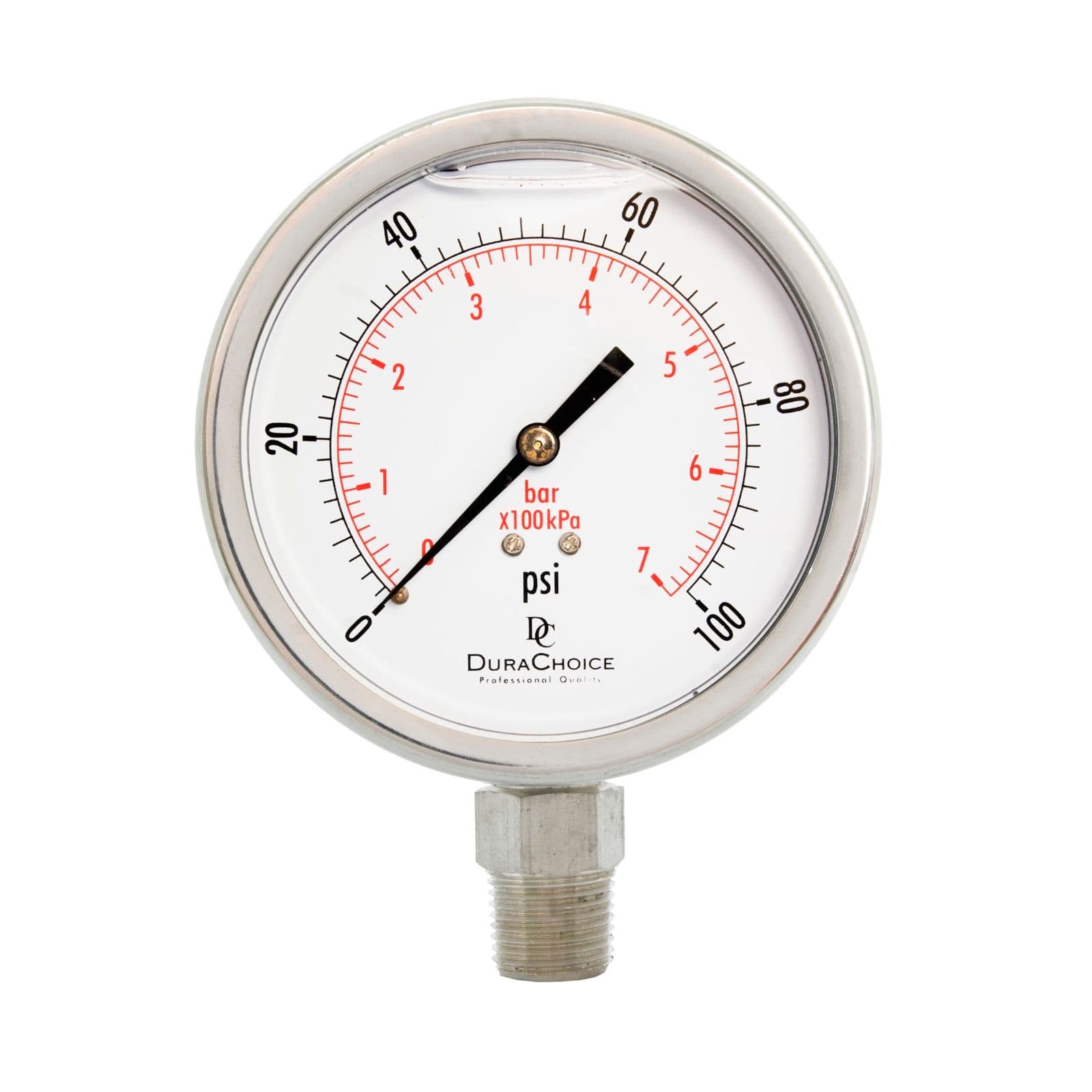 2-1//2/" All Stainless Steel Pressure Gauge 600PSI 1//4/" NPT Lower Mnt