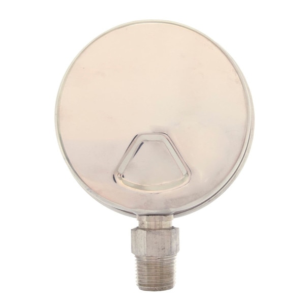 4" All Stainless Steel Liquid Filled Pressure Gauge, 1/2" NPT, Lower Mount Connection