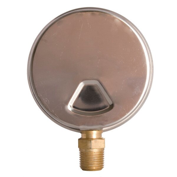 4" Oil Filled Pressure Gauge - Stainless Steel Case, Brass, 1/2" NPT, Lower Mount Connection 