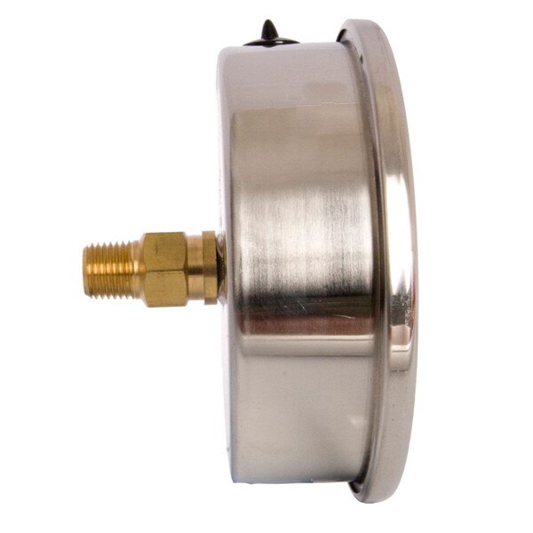 4" Oil Filled Pressure Gauge - Stainless Steel Case, Brass, 1/4" NPT, Center Back Mount Connection