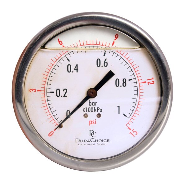 4" Oil Filled Pressure Gauge - Stainless Steel Case, Brass, 3/8" NPT, Center Back Mount Connection