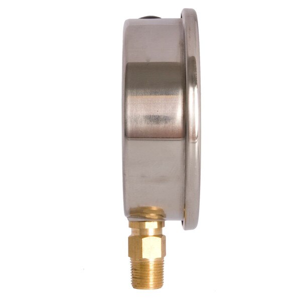 4" Oil Filled Pressure Gauge - Stainless Steel Case, Brass, 3/8" NPT, Lower Mount Connection