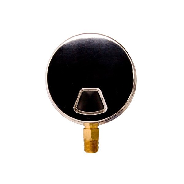 4" Oil Filled Pressure Gauge - Stainless Steel Case, Brass, 3/8" NPT, Lower Mount Connection