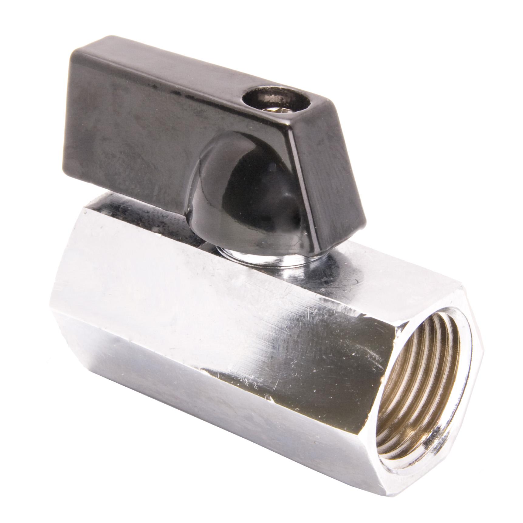 MINI BALL VALVE 1/4" MNPT X 1/4" FNPT CORROSIVE RESISTANCE CHROME PLATED 450 PSI 