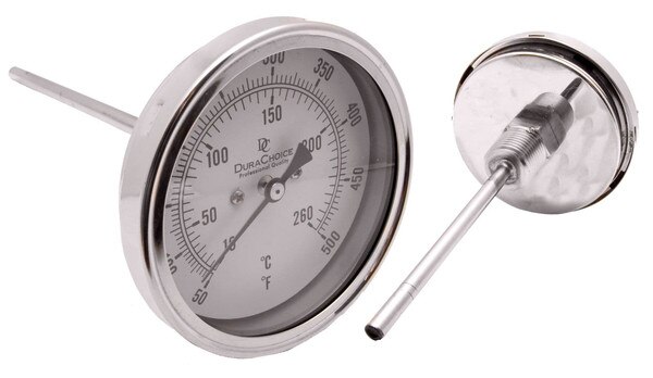Industrial Bimetal Thermometer 3" Face - Stainless Steel Case
