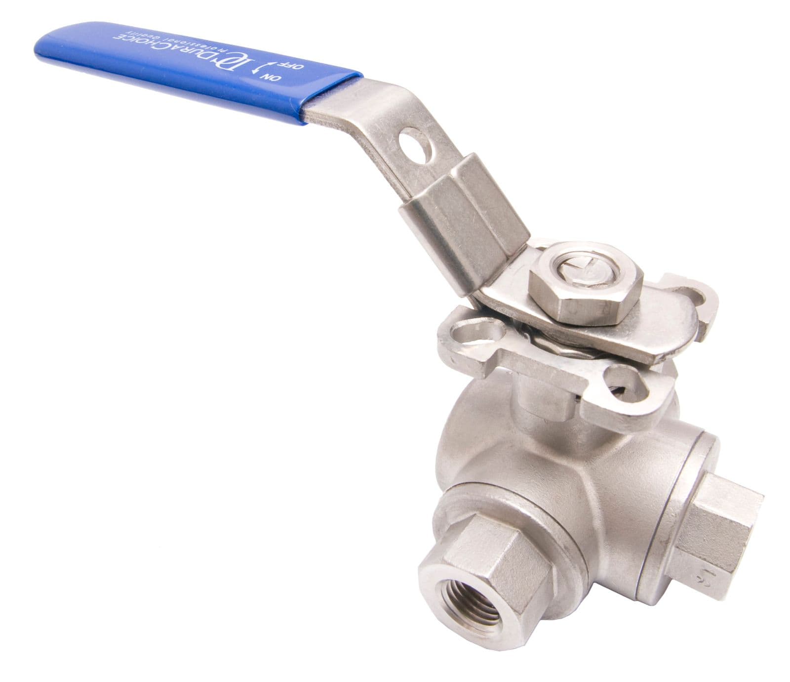 Stainless Steel (316) 3Way Ball Valve L Port With Mounting Pad, 1,000PSI