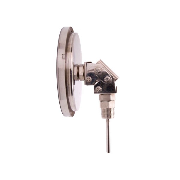 Adjustable Industrial Bimetal Thermometer 5" Face - Stainless Steel Case w/Calibration Dial