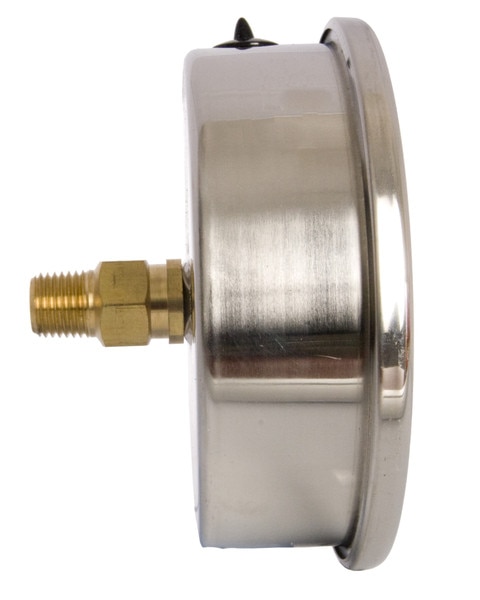 Center Back Mount Oil-Filled Vacuum Gauge 4" Face