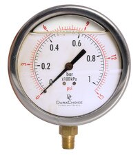 Lower Mount Oil-Filled Pressure Gauge 4" Face