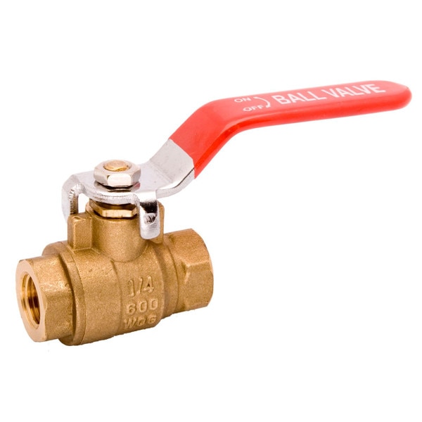 Brass Ball Valve Full Port 600WOG - w/Red Handle