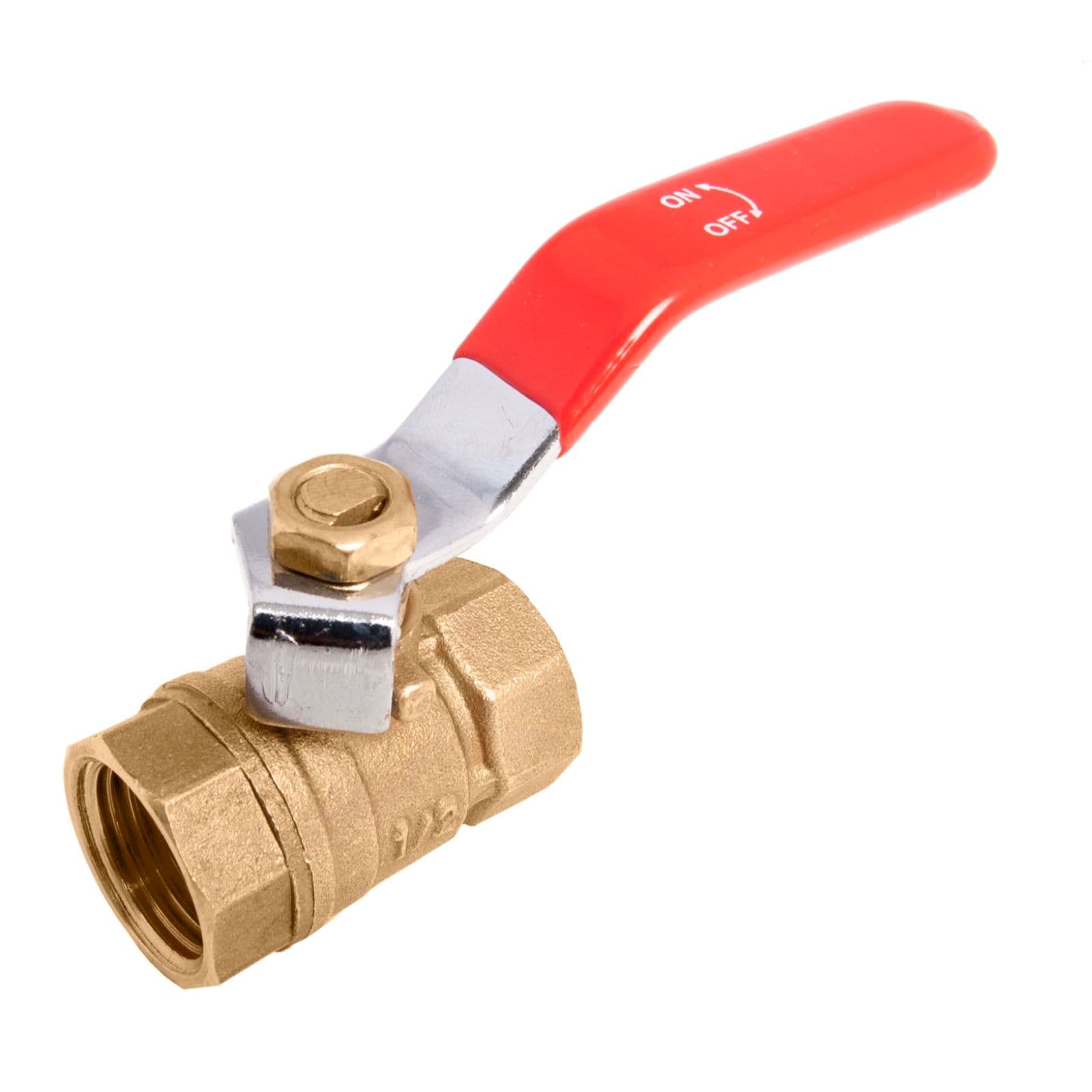 Brass Ball Valve Standard Port 400WOG, w/Red Handle