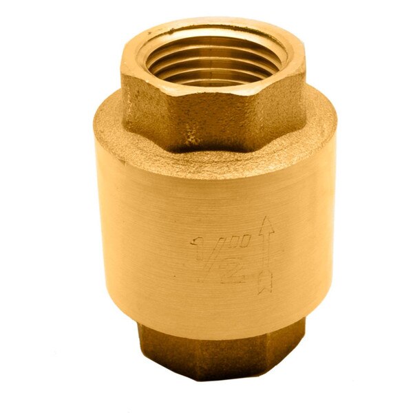 Brass In-Line Spring-Assisted Check Valve - 200 PSI (WOG)