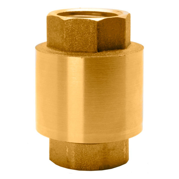 Brass In-Line Spring-Assisted Check Valve - 200 PSI (WOG)