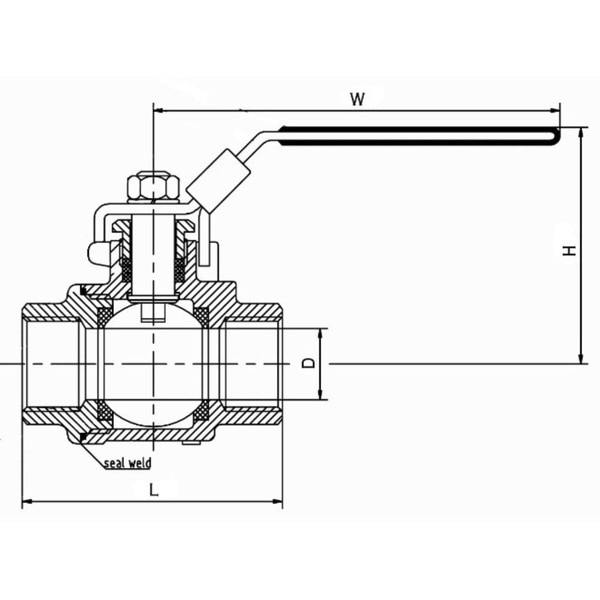 Carbon Steel Seal Welded Full Port Ball Valve - 2,000 PSI (WOG)