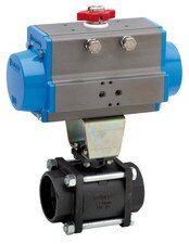 Double Acting Pneumatic Actuator w/3-Piece Carbon Steel Full Port Ball Valve For Steam