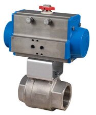 Double Acting Valbia Pneumatic Actuator with SS Full Port Ball Valve and Bracket Kit