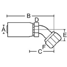 Female JIC 37 Swivel 45 Elbow