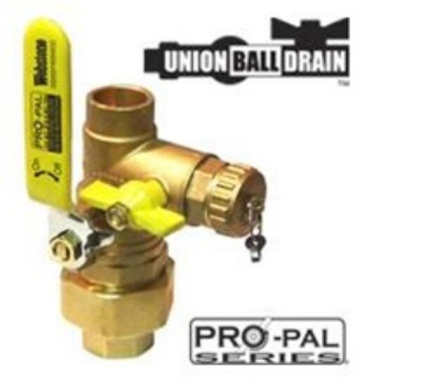 Full Port Forged Brass Ball Valve with Single Union End, Hi-Flow Hose Drain & Reversible Handle