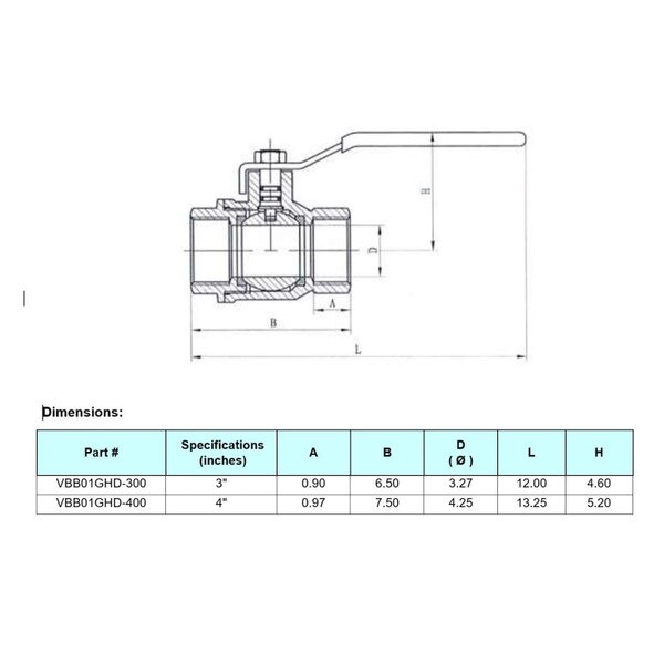Heavy Duty Brass Ball Valve - 100% Full Port 600WOG 