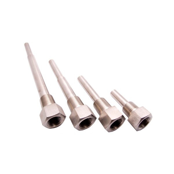 Heavy Duty Thermowell - SS 316, 1/2" or 3/4" NPT Connection, 2-1/2" to 9" Stem Length