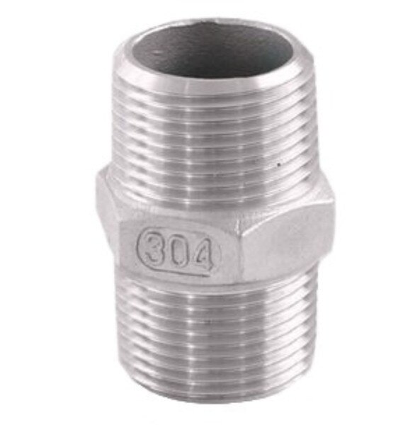 MxM NPT Fitting with Hex nut at center. Available in both SS316 and SS304