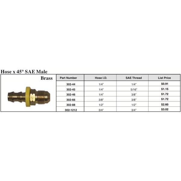 Hose x 45° SAE Male