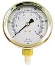Liquid Filled - 4" Face x 1/4” Liquid Filled Stainless Case Brass Internals Lower Mount