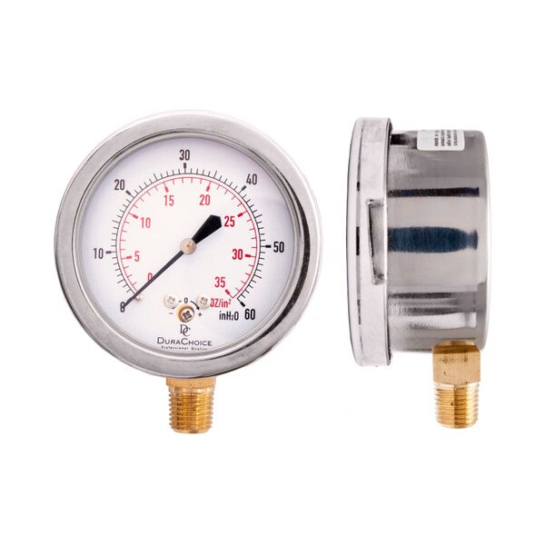 Low Pressure Capsule Gauge (Stainless Steel) - 2 1/2" Face 1/4" NPT