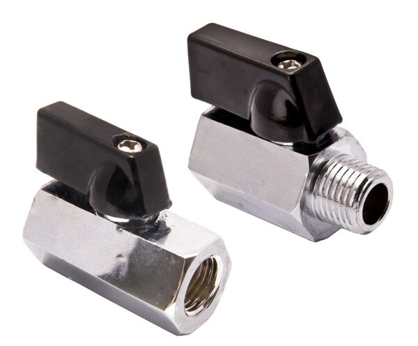 Mini Brass Ball Valves - Chrome Plated, 200 PSI (WOG), FxF and MxF