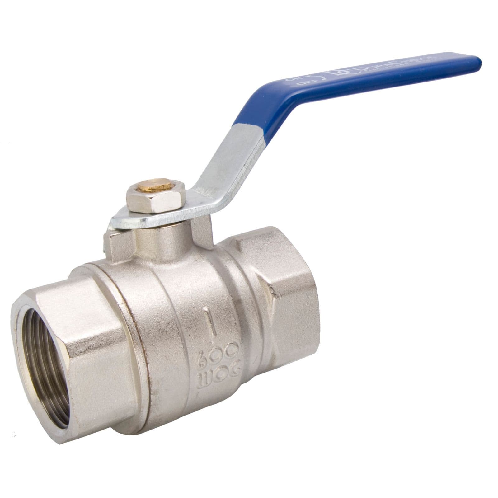 Full Port Nickel Plated Brass Ball Valve - 600 PSI (WOG)