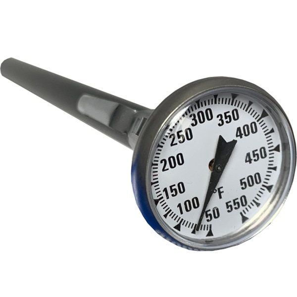 Pocket Thermometer Sizes: <br> <br>1" Dial, 5" Stem, 0-220Ã‚Â°F <br>1" Dial, 5" Stem, 50-550Ã‚Â°F