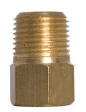 Pressure Gauge Connection Bushings in brass, NPT Threaded. Multiple sizes available.