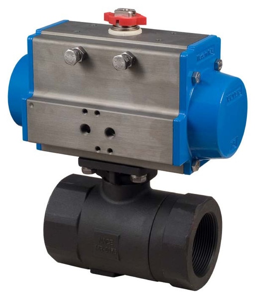 Spring Return Pneumatic Actuator w/Direct Mount 2-Piece Carbon Steel Full Port Ball Valve