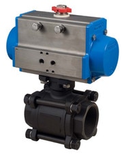 Spring Return Pneumatic Actuator w/Direct Mount 3-Piece Carbon Steel Full Port Ball Valve