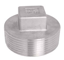 Male x Closed End Plug with NPT threading. Square on closed end allows for easy tightening.