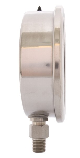 4" Face Vacuum Gauge Oil Filled All Stainless Steel Lower Mount