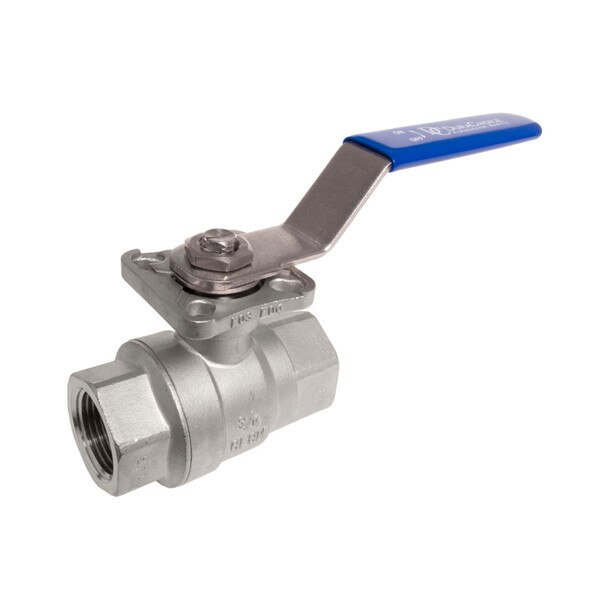 SS316 Ball Valve with High Platform and Direct Mounting Pad, 2 Piece Full Port,. 1,000 WOG, 14 NPT