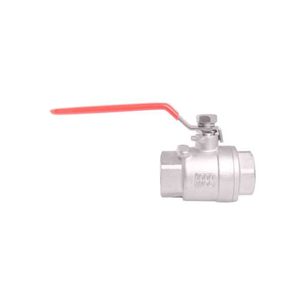 Stainless Steel 304 Ball Valve - Non-Locking Full Port 1,000 psi (WOG) w/ red handle