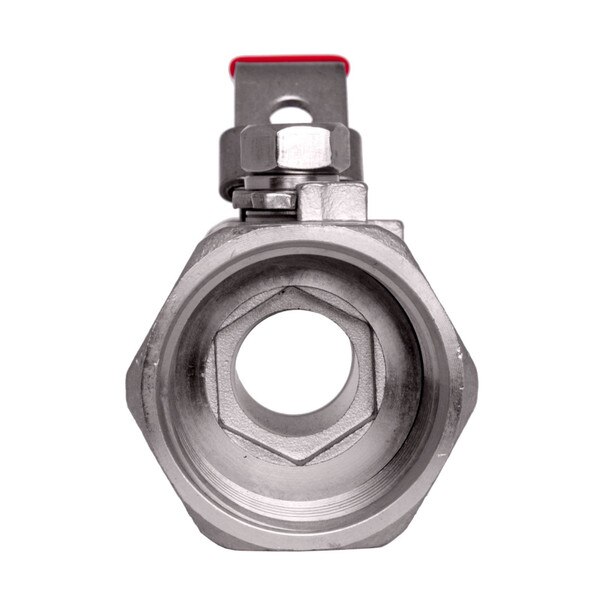 Stainless Steel (316) Ball Valve - 1 Piece Standard Port, 1,000 PSI (WOG) w/ Red Handle